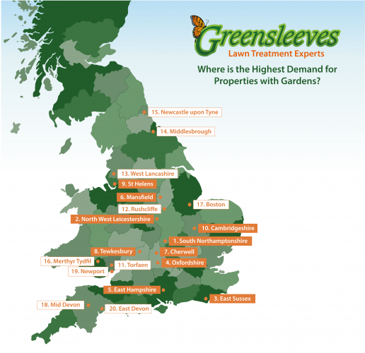 Where is the Highest Demand for Gardens in the UK